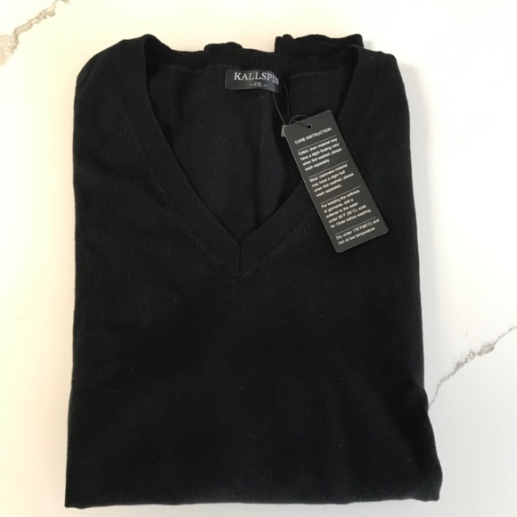 Kallspin NWT Men’s 💯 % Cotton Knit Vest Sleeveless Black US XXL - Picture 4 of 7